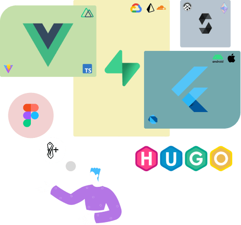 Vue, Typescript, Vite, Nuxt, Cloudflare, Supabase, Prisma, Google Cloud, Firebase, Flutter, Dart, Android, iOS, Solidity, Foundry, Ethereum, Hugo, Excalidraw, Figma Vue, Typescript, Vite, Nuxt, Cloudflare, Supabase, Prisma, Google Cloud, Firebase, Flutter, Dart, Android, iOS, Solidity, Foundry, Ethereum, Hugo, Excalidraw, Figma